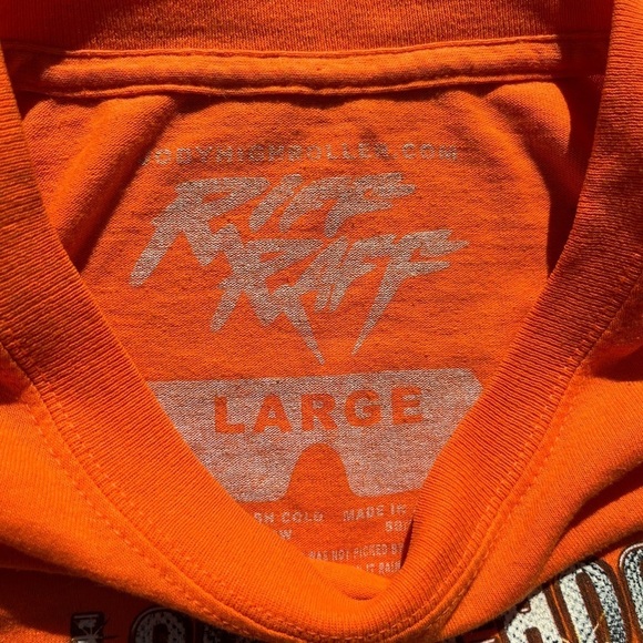 Men's Riff Raff T-Shirt Orange Face Logo L Hip Hop Rap Dirty South TX Dropout - Picture 3 of 12
